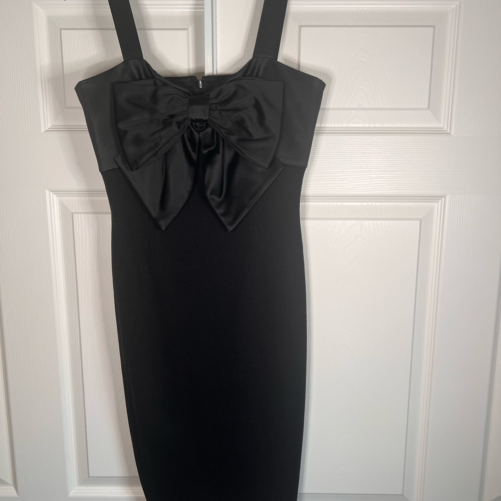 St John Elegant Black Bow Dress